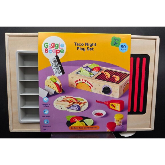 Gigglescape Taco Night Playset Kids Pretend Food Cooking Toy Set - Picture 1 of 7